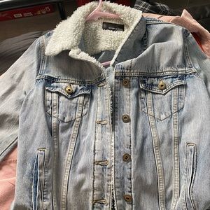 Denim sherpa lined jacket